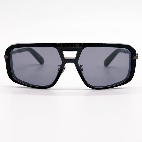 NEW PHILIPP PLEIN SUNGLASSES SPP008M 700X SHIELD BLACK MEN EYEWEAR PHILIPP PLEI - Picture 2 of 10